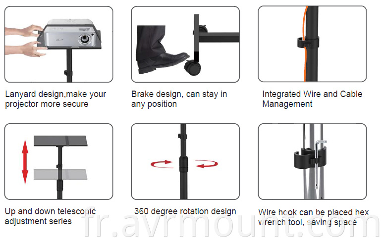 AVRPT01 projector labtop cart workstation function